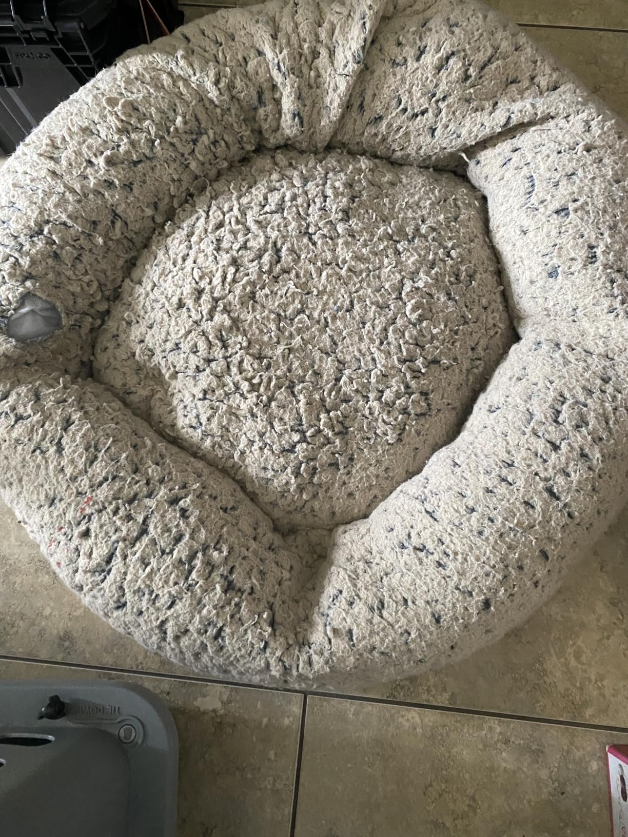 Best Friends by Sheri The Original Calming Donut Dog Bed for Large Dogs up to 100 lbs, Shag Faux Fur, Taupe, Large, 36