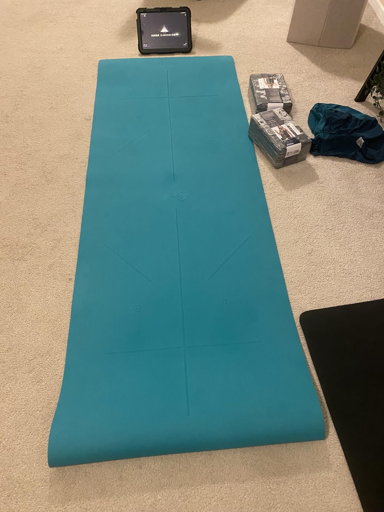 Heathyoga Yoga Mat Non Slip TPE Pilates Exercise Mats for Home Workout Gym Fitness Eco Friendly Thick Hot Yoga Mat with Strap Body Alignment customer photo 1