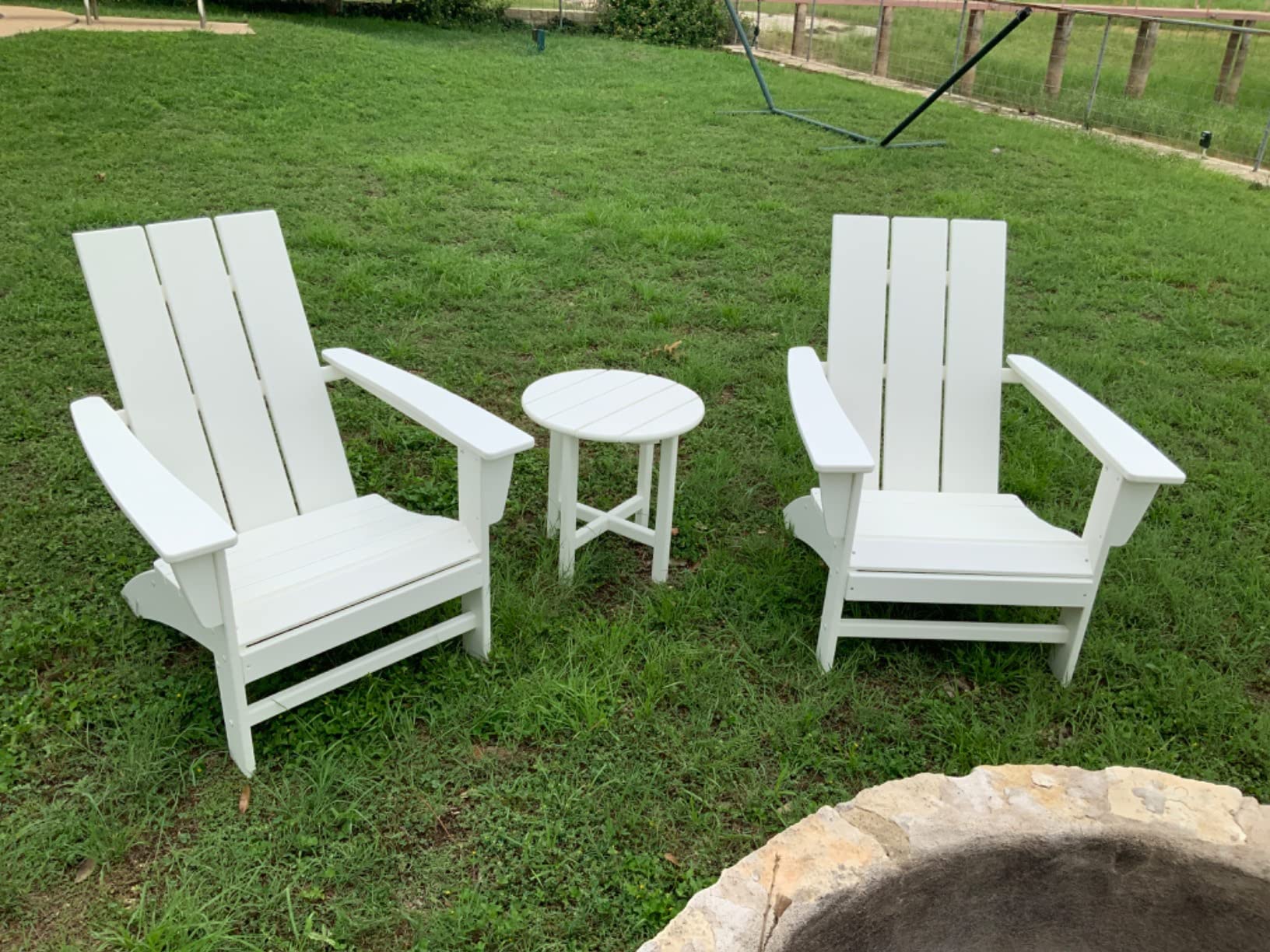Modern Adirondack Chair - All-Weather Outdoor Lawn Adirondack Chairs - HDPE, Fade-Resistant & Durable Outdoor Furniture - For Patio, Deck & Fire Pit Chairs - Black customer photo 1