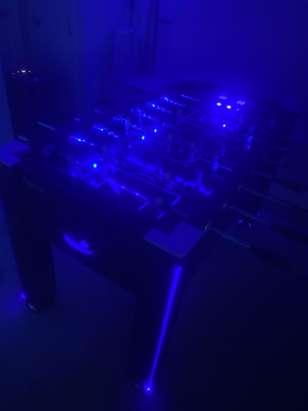 Atomic Azure LED Foosball Table - Light Up Arcade Style with In-Rail LED Lighting, Music, Electronic Scoring customer photo 1