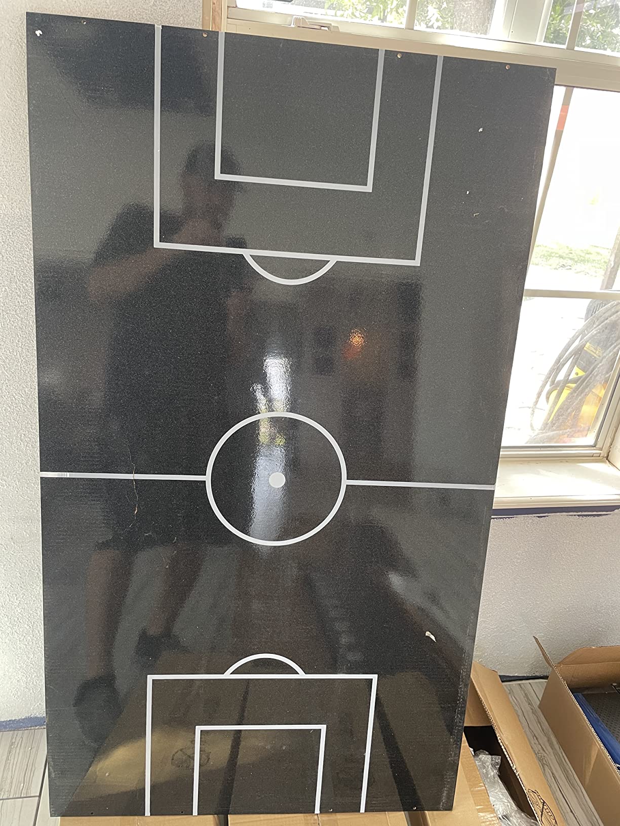 Atomic Azure LED Foosball Table - Light Up Arcade Style with In-Rail LED Lighting, Music, Electronic Scoring customer photo 2