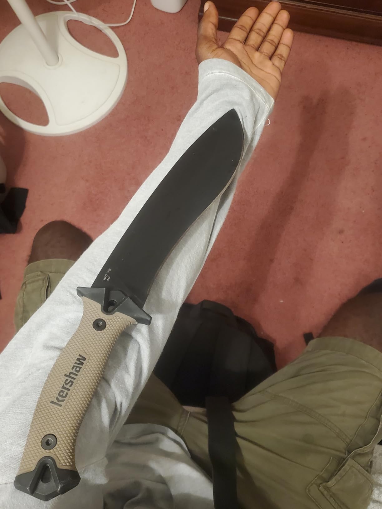 Kershaw Camp 10 - Tan Machete, Fixed Blade Knife, 10-in. 65Mn Carbon Steel Blade Includes Sheath, Camp Series Machete, Outdoor and Survival Tool customer photo 2