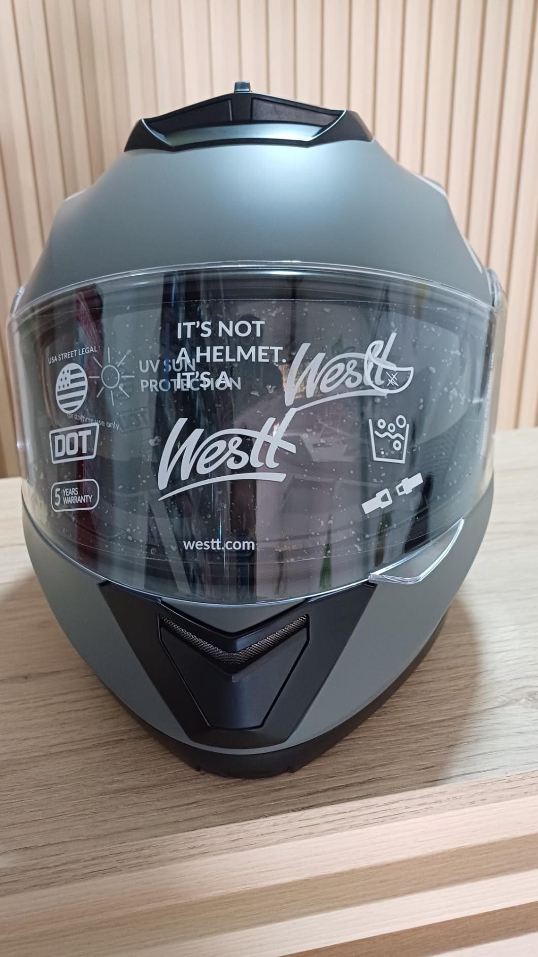 Westt Modular Motorcycle Helmet - DOT Approved - Full Face Flip Up, Internal Sun Visor for Men Women customer photo 2