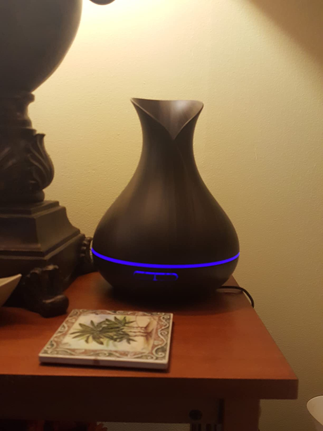 Sierra Modern Home Smart WiFi Humidifier - Aromatherapy Essential Oil Diffusers with App Control & Voice Control - Works with Alexa & Google Home - 400ml Ultrasonic Diffuser & Humidifier - Dark Brown customer photo 1
