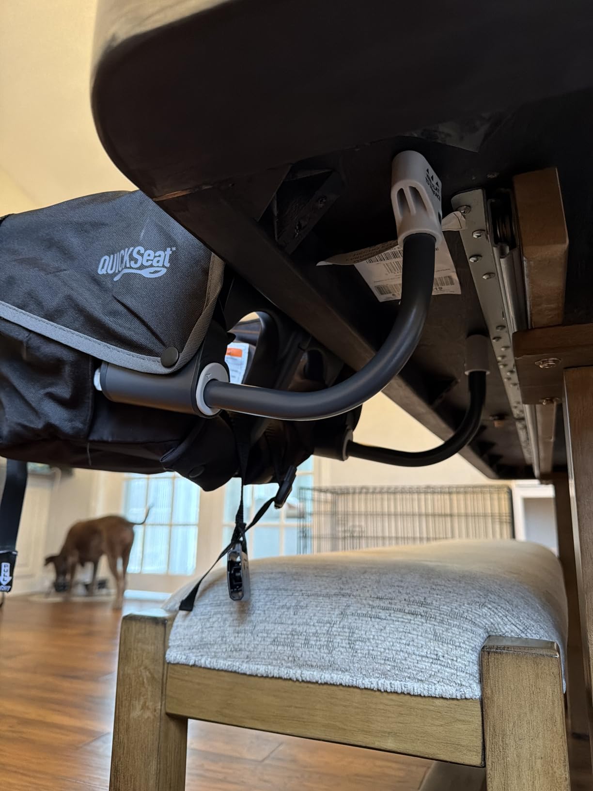 Chicco QuickSeat Hook-On Chair, Portable High Chair for Babies and Toddlers, for Children up to 37 lbs., Travel-Friendly, Graphite/Grey customer photo 2