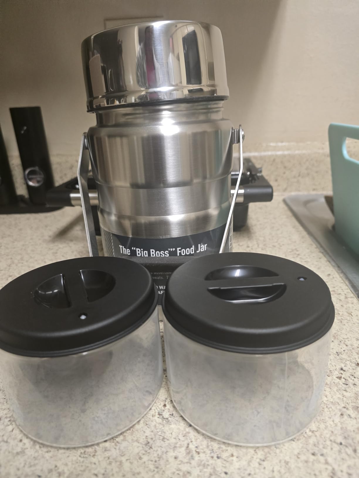THERMOS Stainless King Vacuum-Insulated Food Jar with 2 Storage Container Inserts, 47 Ounce, Matte Stainless Steel customer photo 2