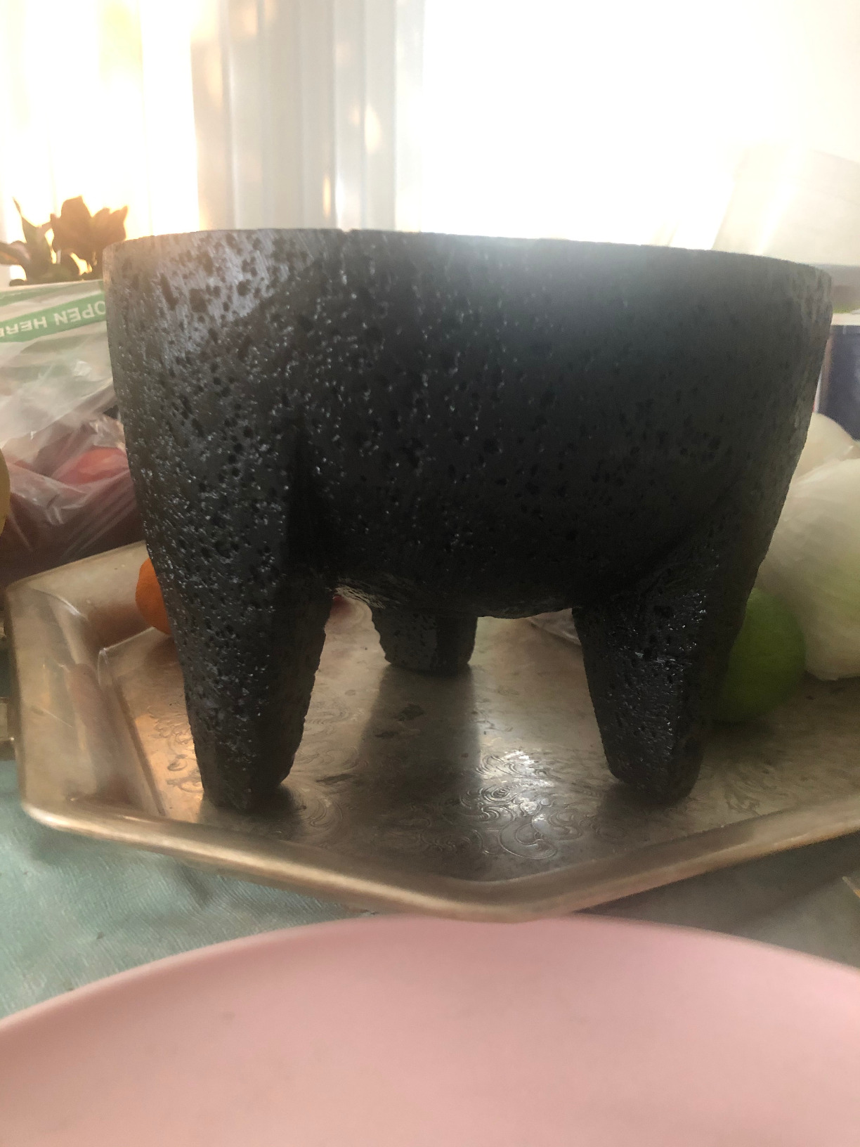Made in Mexico Genuine Mexican Manual Guacamole Salsa Maker Volcanic Lava Rock Stone Molcajete/Tejolote Mortar and Pestle Herbs Spices Grains 8