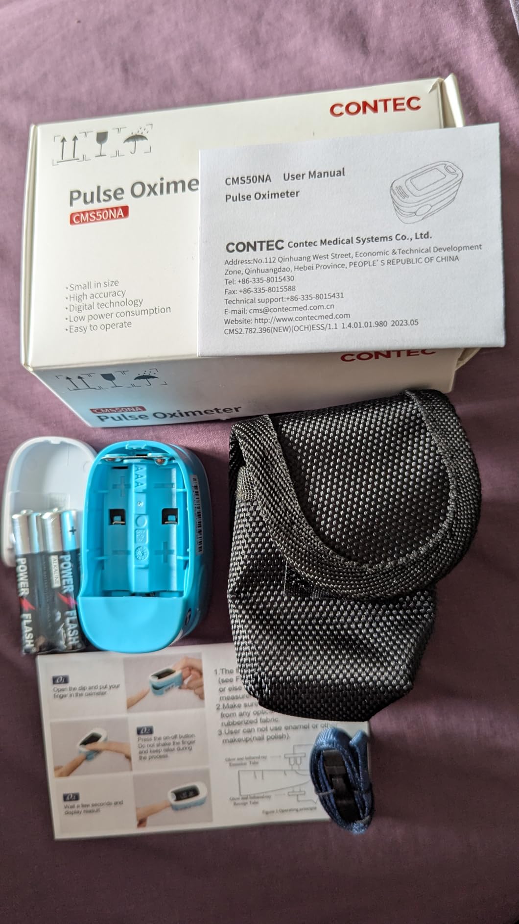 CONTEC CMS50NA Pulse Oximeter SpO2 and PR Value Waveform Blood Oxygen Neck/Wrist Corda customer photo 1