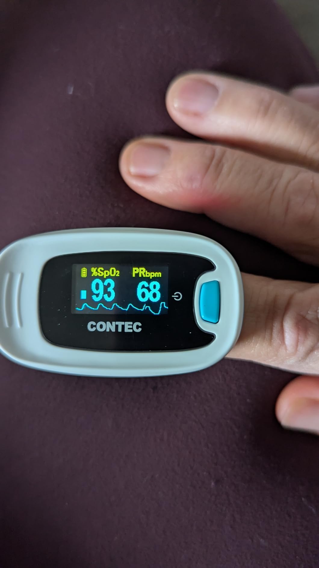 CONTEC CMS50NA Pulse Oximeter SpO2 and PR Value Waveform Blood Oxygen Neck/Wrist Corda customer photo 2