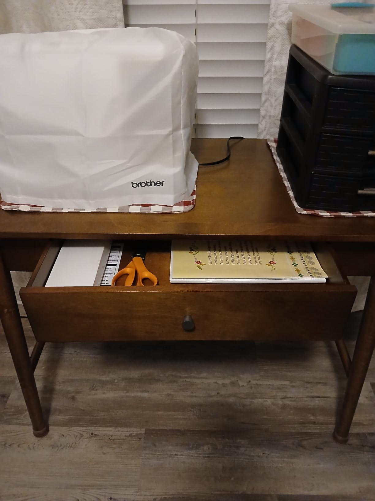 Melissa Mid Century Walnut Desk by Linon customer photo 1
