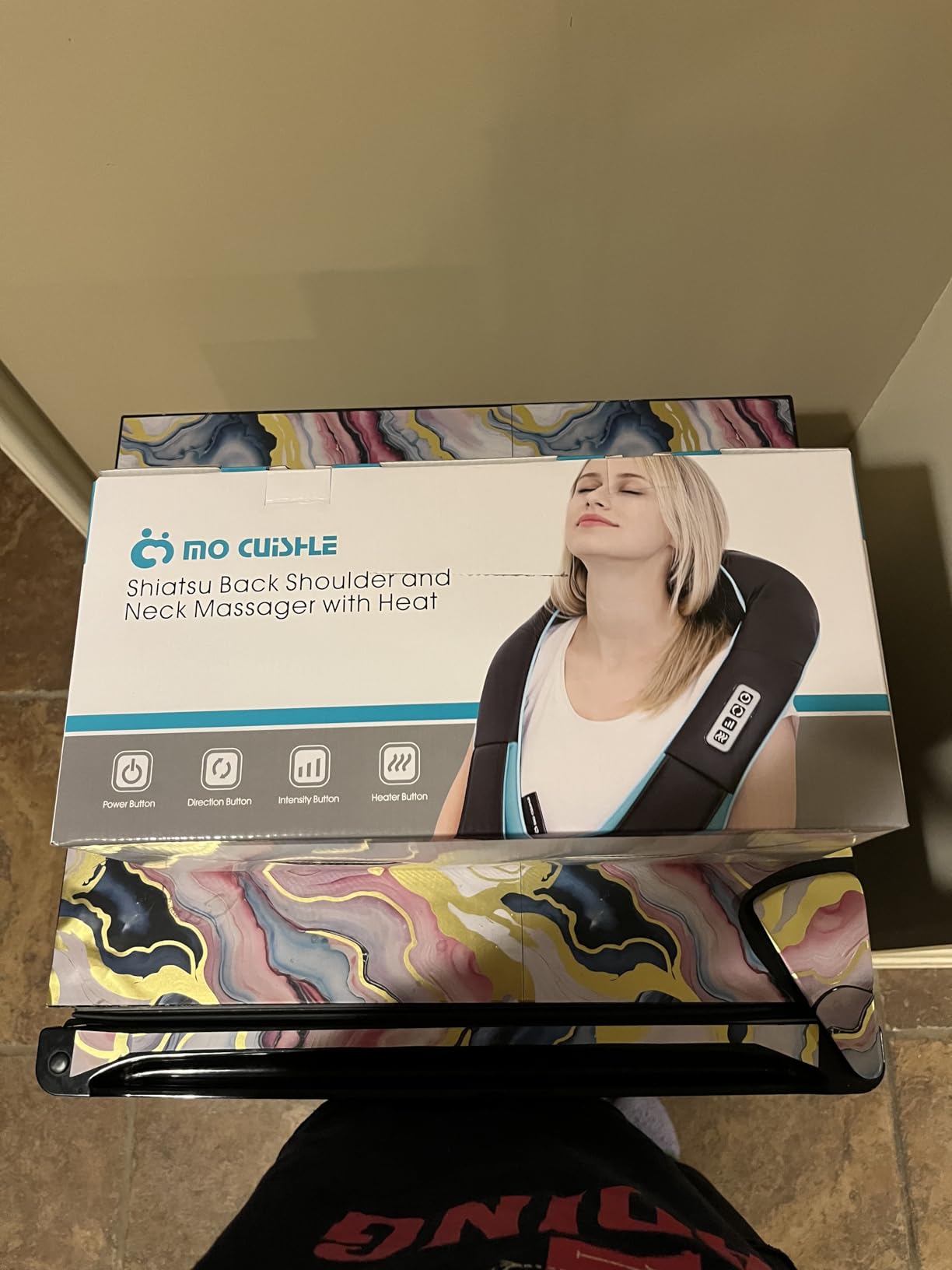 Mo Cuishle Fathers Day Dad Gifts, Shiatsu Back Shoulder and Neck Massager with Heat, Electric Deep Tissue 4D Kneading Massage, Best Gifts for Women Men Mom Wife Husband her him, Mothers Day, Christmas customer photo 2