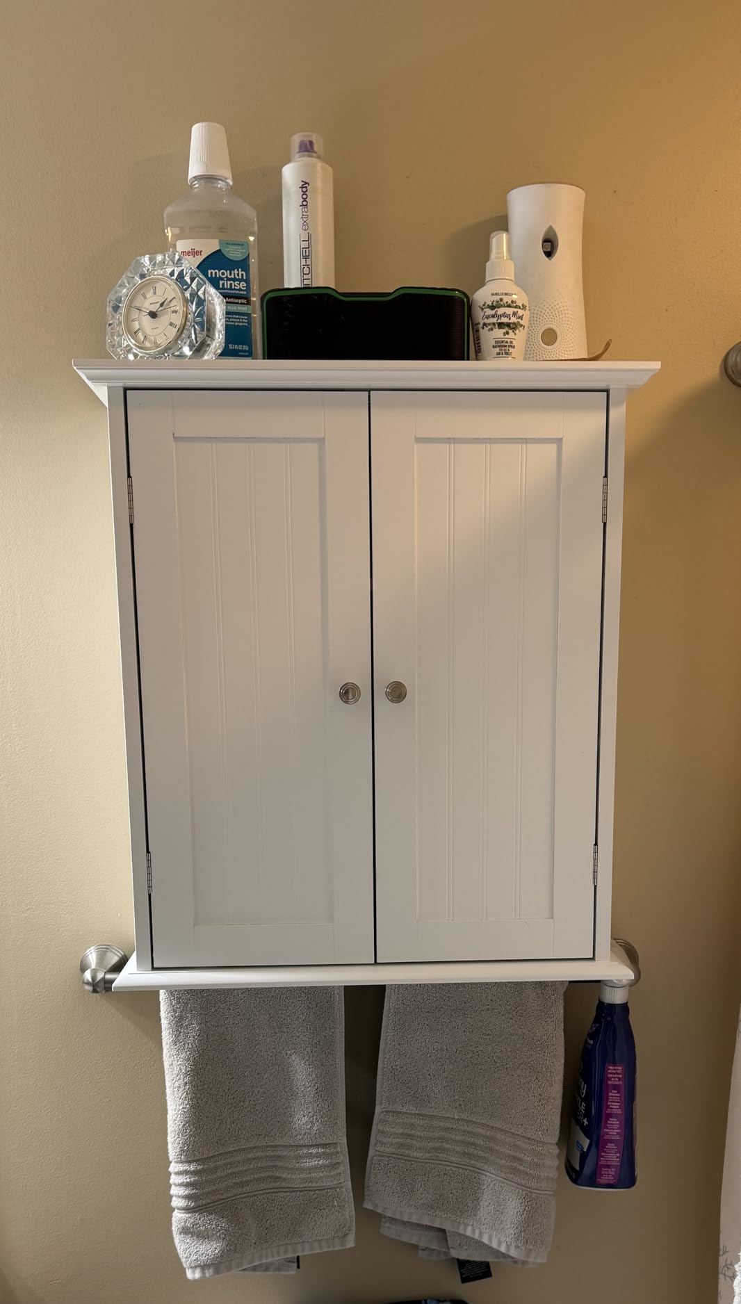 ChooChoo Bathroom Wall Cabinet, Over The Toilet Space Saver Storage Cabinet, Medicine Cabinet with 2 Door and Adjustable Shelves, Cupboard customer photo 1