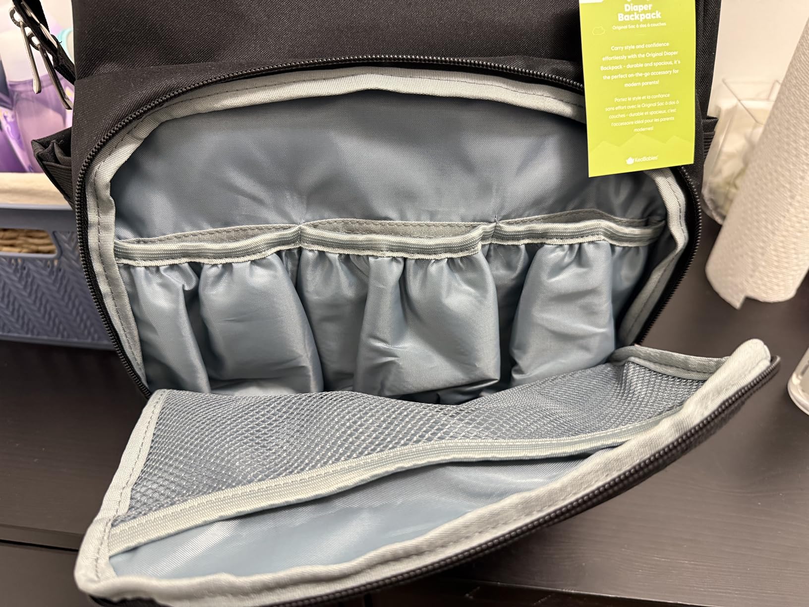 KeaBabies Baby Diaper Bag Backpack - Large Baby Bag for Boys, Girls, Waterproof Multi Function Travel Diaper Backpack with Changing Pad, Durable Travel Essentials for Moms and Dads (Trendy Black) customer photo 2