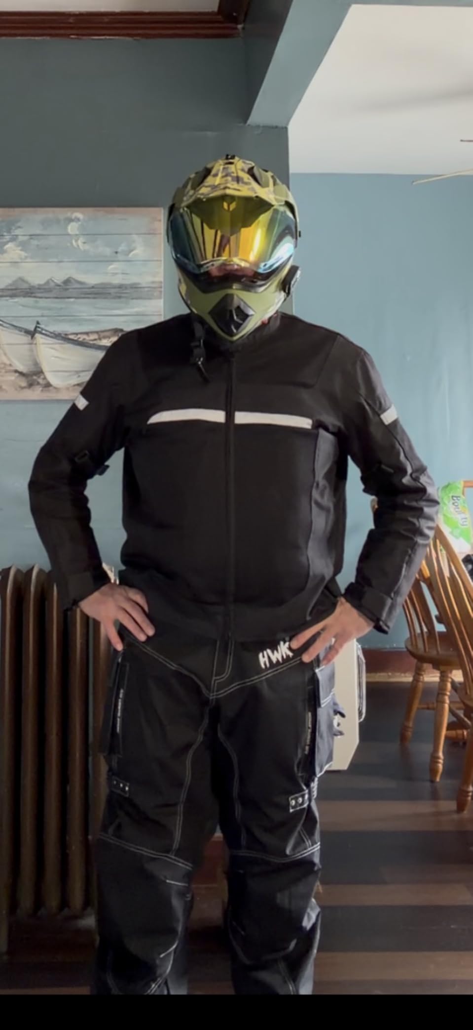 HWK Dual Sport Motorcycle Pants for Men with Water Resistant Cordura Textile Fabric & Impact Protection Armor customer photo 1