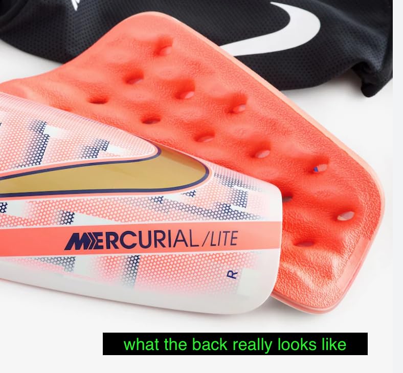Nike Mercurial Lite Shin Guard (Black/Black/White, Large) customer photo 2