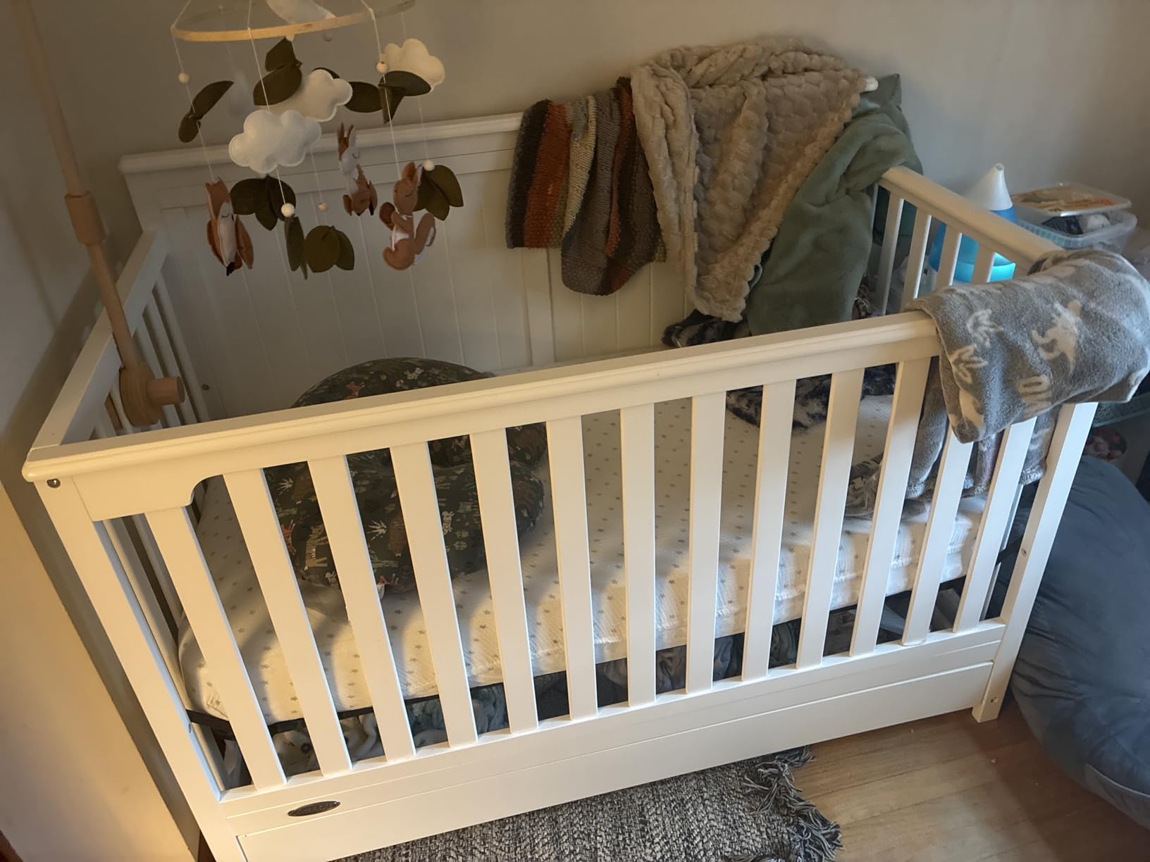 Graco Hadley 5-in-1 Convertible Crib with Drawer - GREENGUARD Gold Certified, Fits Standard Crib Mattress, Converts to Toddler Bed, Daybed and Full Bed, 4 Adjustable Mattress Heights (White) customer photo 2