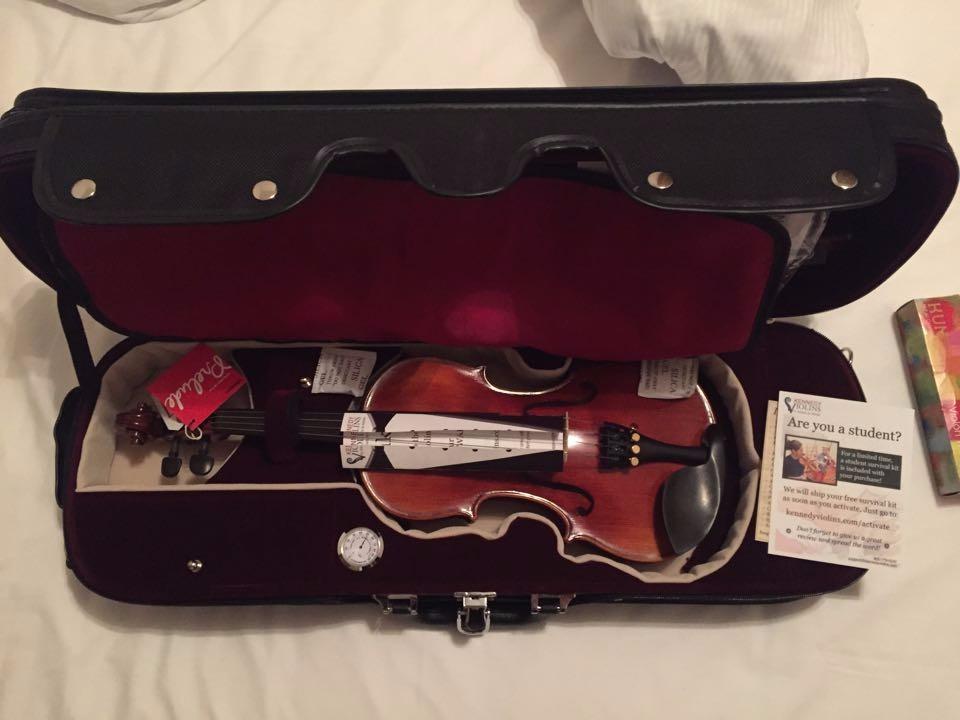 Louis Carpini G2 Violin Outfit 4/4 Full Size - Carrying Case and Accessories Included - Solid Maple Wood and Ebony Fittings By Kennedy Violins customer photo 1