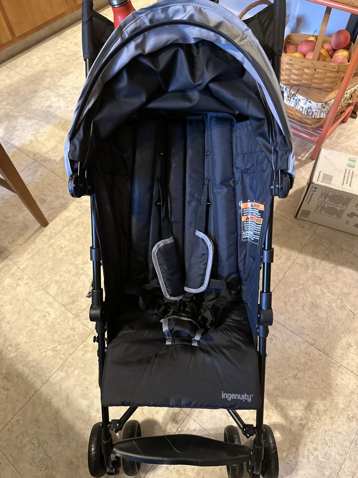 Ingenuity 3D Mini Convenience Stroller - Lightweight Stroller with Compact Fold, Multi-Position Recline, Canopy with Pop Out Sun Visor and More - Umbrella Stroller for Travel and More, Gray customer photo 2