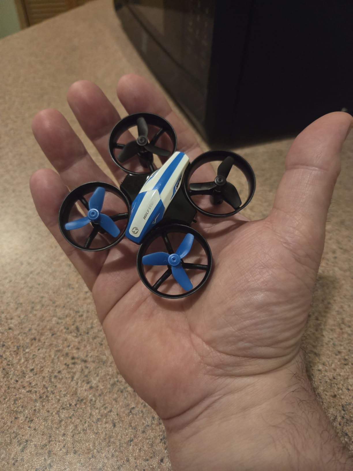 Holy Stone Mini Drone for Kids and Beginners RC Nano Quadcopter Indoor Small Helicopter Plane with Auto Hovering, 3D Flips, Headless Mode and 3 Batteries, Great Gift Toy for Boys and Girls, HS210 Blue customer photo 1