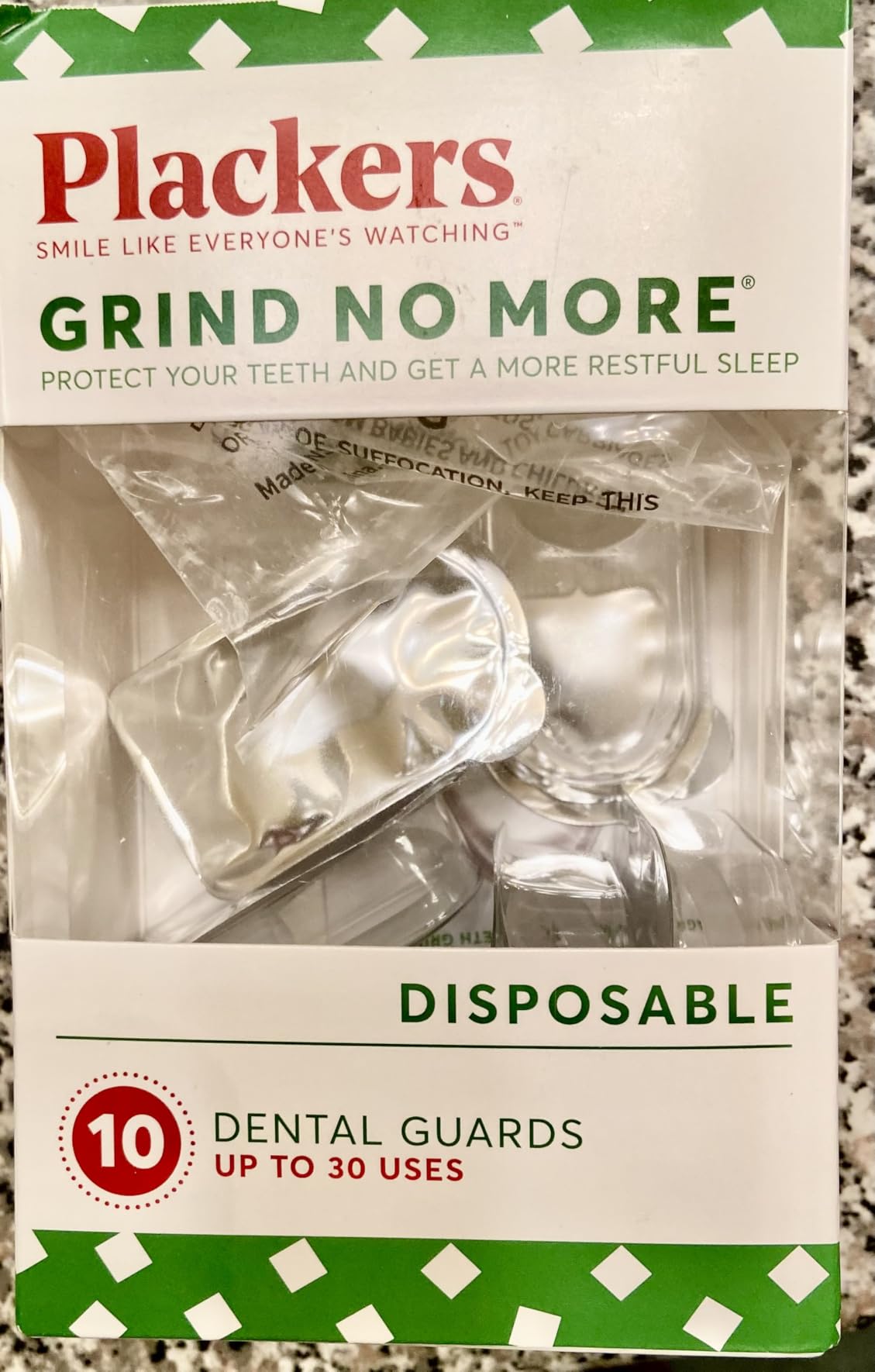 Plackers Grind No More Night Guard, Nighttime Protection for Teeth, BPA Free, Sleep Well, Ready to Wear, Disposable, One Size Fits All, 16 Count customer photo 1
