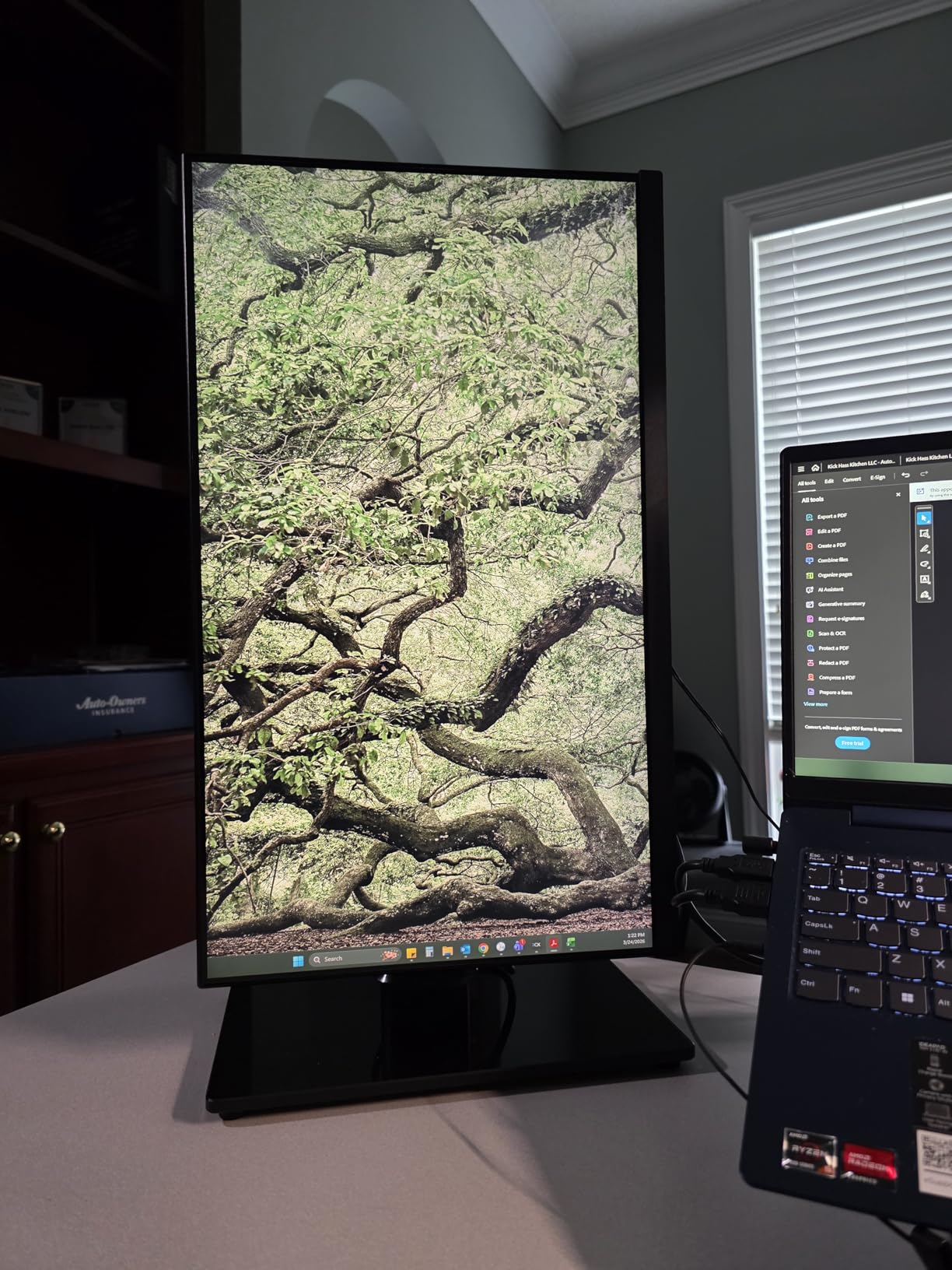 Single LCD Computer Monitor Free-Standing Desk Stand Mount Riser for 13 inch to 32 inch screen with Swivel, Height Adjustable, Rotation, Vesa Base Stand Holds One (1) Screen up to 77Lbs(HT05B-001) customer photo 1