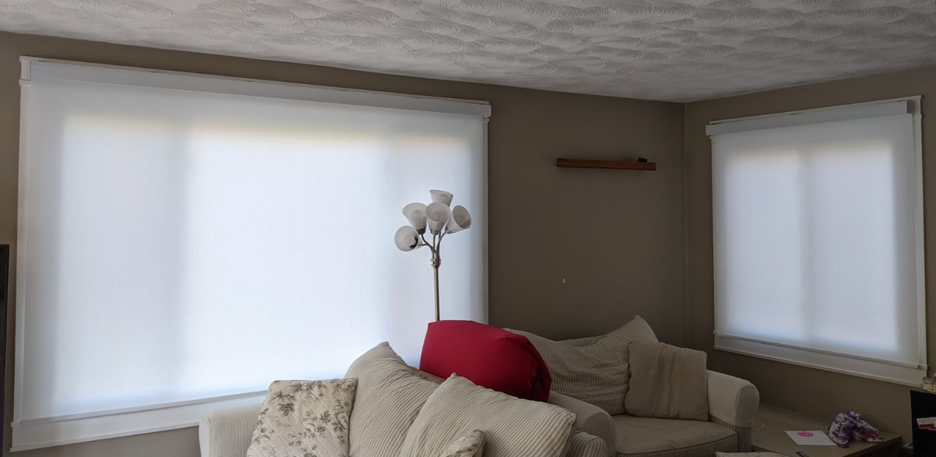 Yoolax Motorized Blinds with Remote, Light Filtering Smart Blinds Work with Alexa, Google, Automatic Roller Shades for Windows, Custom Electric Shades for Living Room Office (Linen Beige) customer photo 1