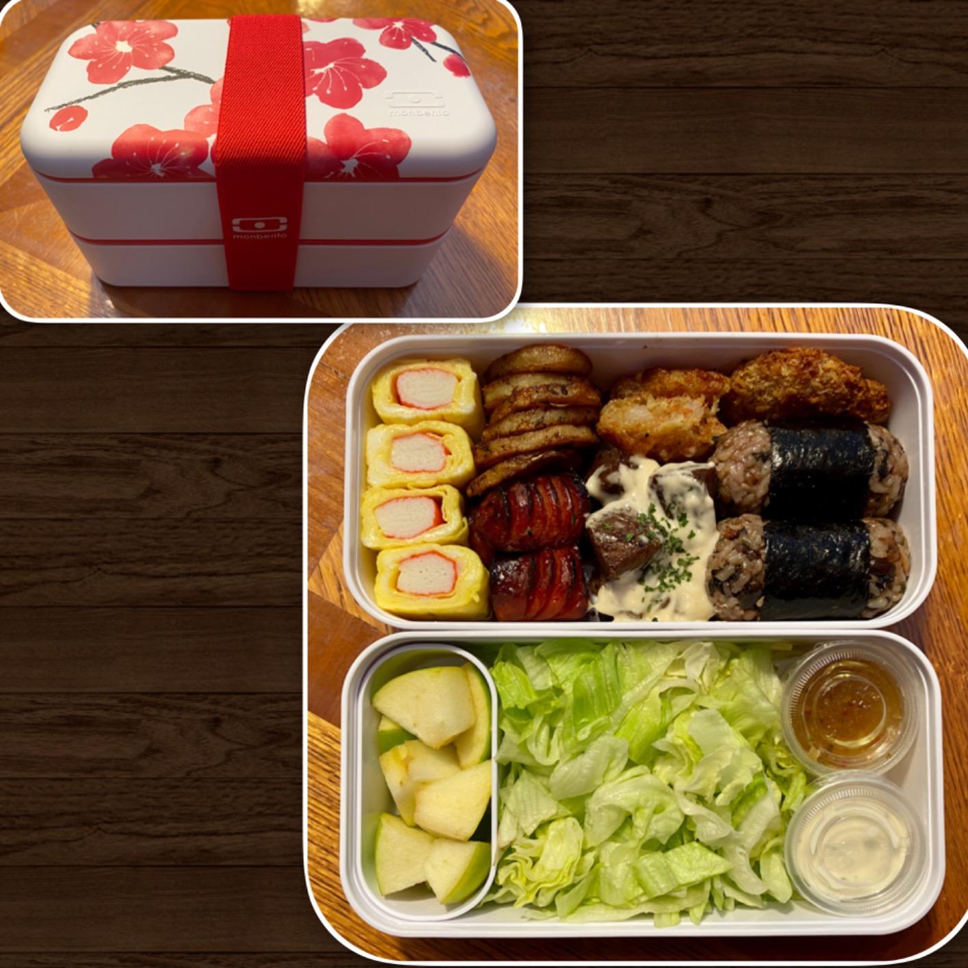monbento - Bento Box Adult MB Original Blossom - 2 Leakproof Compartments - Stackable Lunch Box Perfect for Work/Picnic/Sports - BPA Free Food Containers - Microwave & Dishwasher Safe - Red & White customer photo 2
