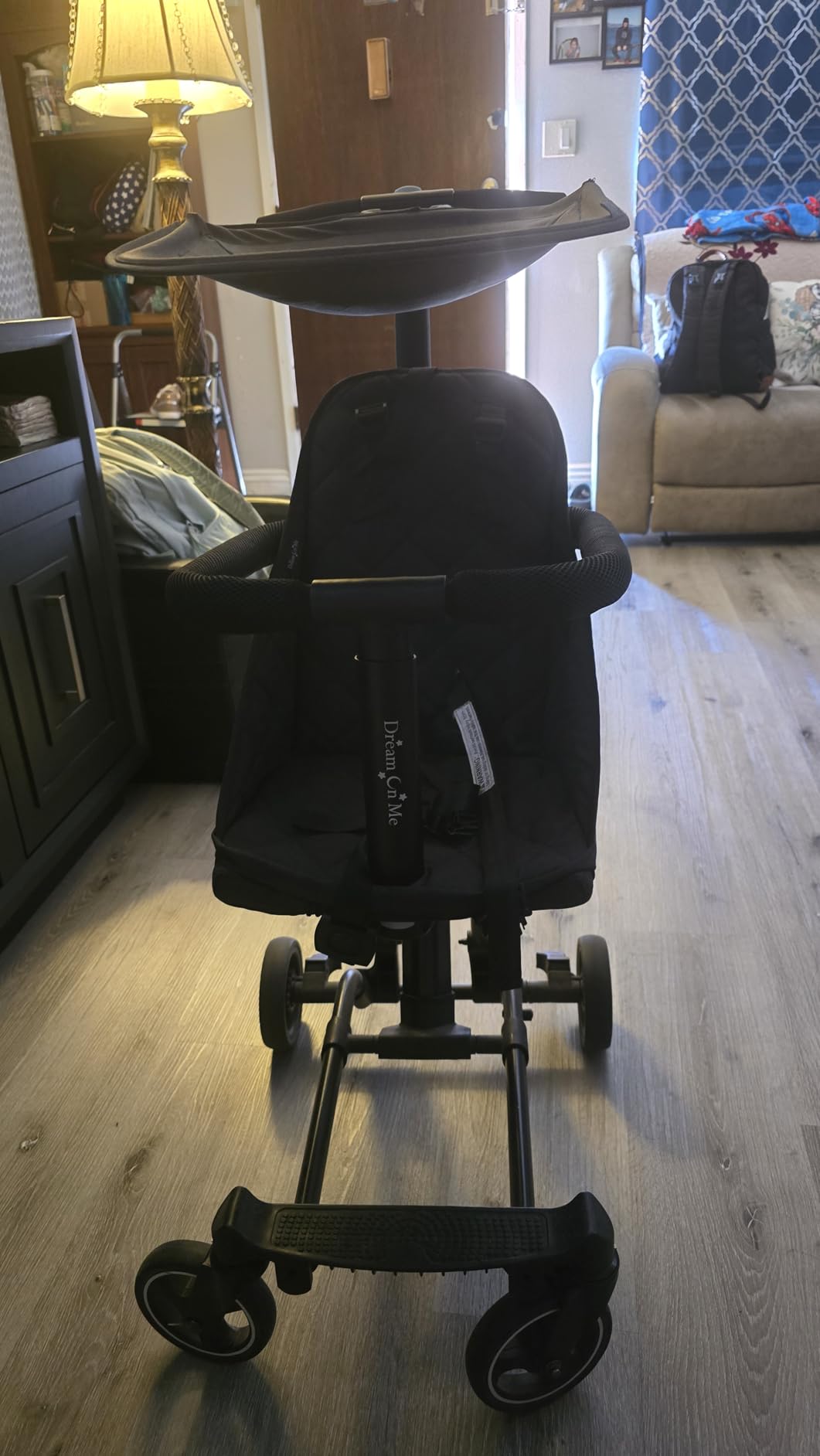 Dream On Me Coast Rider Travel Stroller, Lightweight & Compact Baby Stroller, Theme Park Approved, Book-Folding Design, Adjustable Handle, Soft-Ride Wheels, Converts to Rider & Scooter - Black customer photo 2