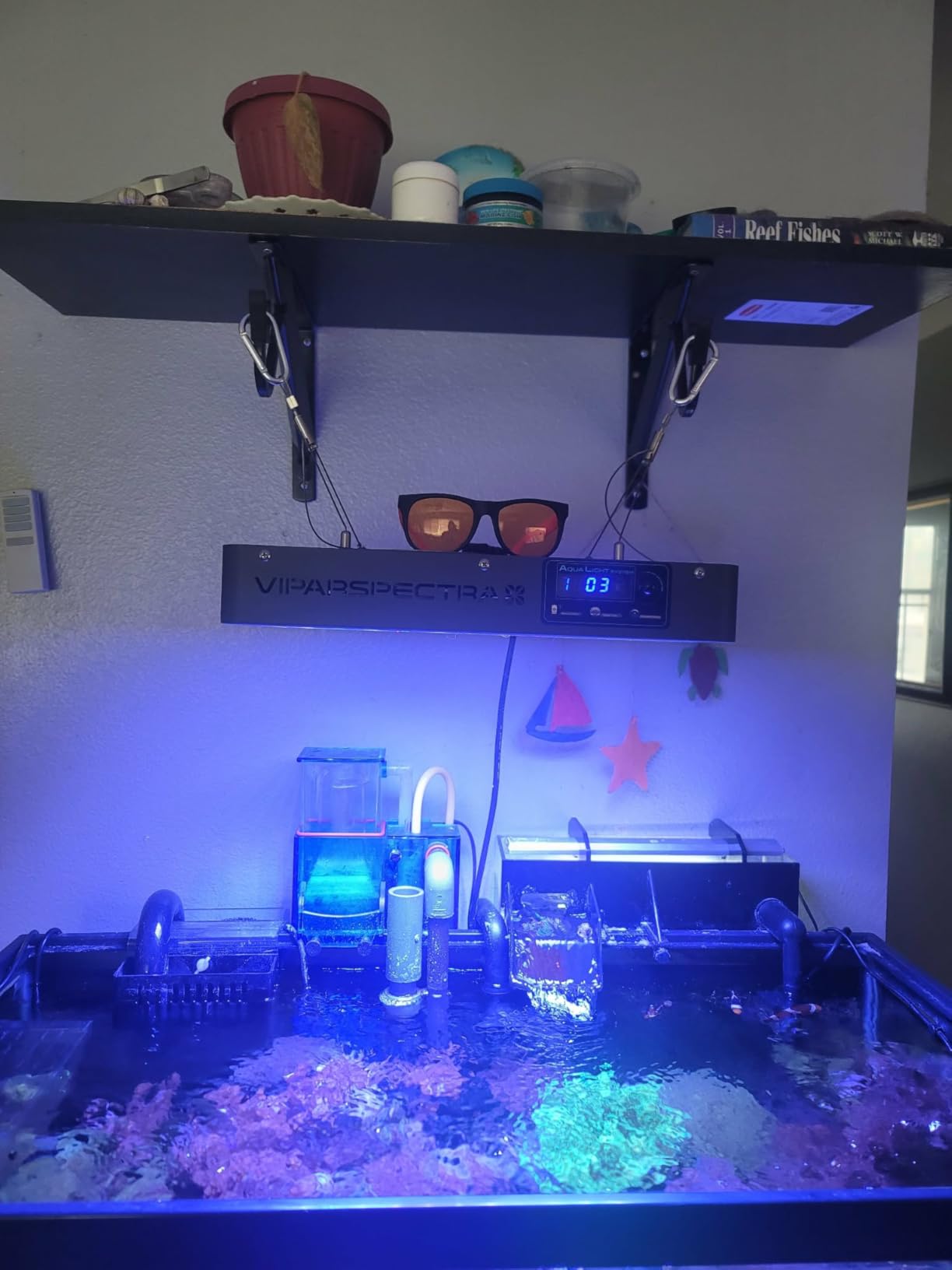 VIPARSPECTRA 165W LED Aquarium Light Dimmable Full Spectrum LED Reef Lights for Coral Saltwater Fish Tank, Remote/Timer Control, LED Lamps Programmable Auto On/Off, Dual Channel Brightness 0-100% customer photo 1