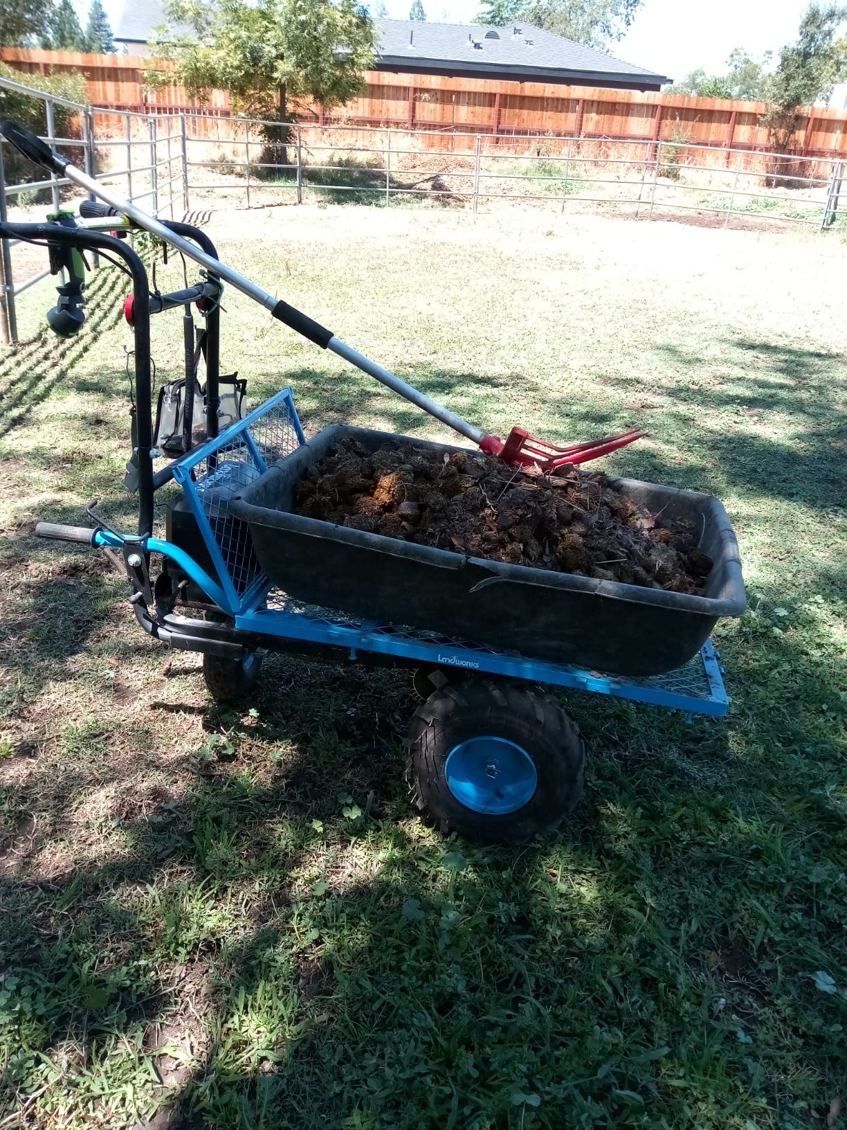 Landworks Utility Service Cart Wheelbarrow Power Wagon, Super Duty Electric 48V DC Li-Ion Battery Powered, 500 lbs Load & 1000+ lbs Hauling Capacity, Farm & Garden Dump with Modular Cargo Bed customer photo 1