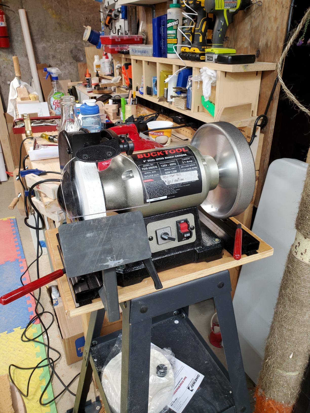 BUCKTOOL 8 inch Dual Speed Bench Grinder & Buffer, Professional Low High Speed Bench Grinder Buffer with Cast Iron Base TDS-200DS customer photo 1