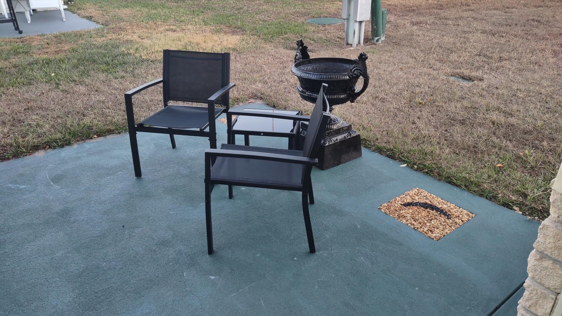Homall Patio Dining Set 7 Pieces Outdoor Furniture with Large Table and 6 Textilene Chairs for Porch, Poolside, Yard and Garden, Light Grey customer photo 2