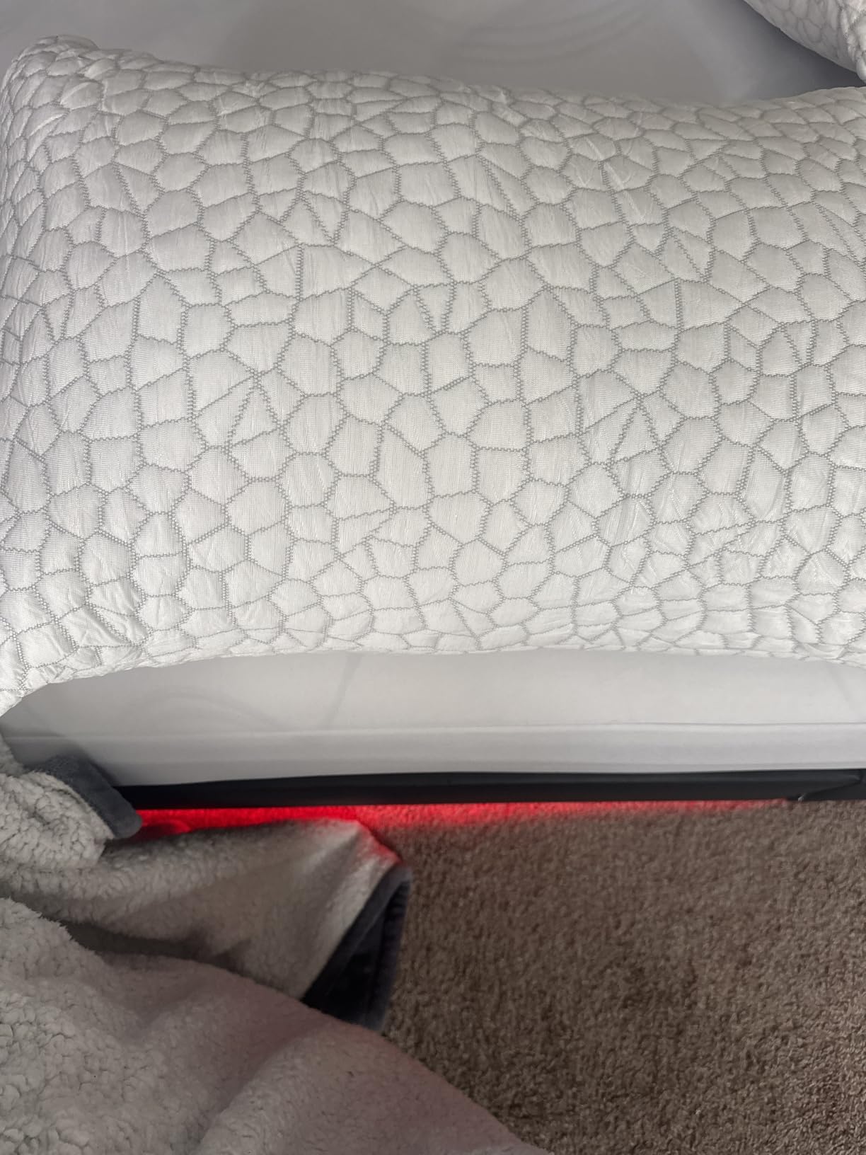 QUTOOL Cooling Pillow for Sleeping, CertiPUR-US Shredded Memory Foam Queen Pillows Set of 2, Cool Pillow for Hot Sleepers Adjustable Firm Pillow for Side, Back, Stomach Sleepers Soft Yet Support, White customer photo 2