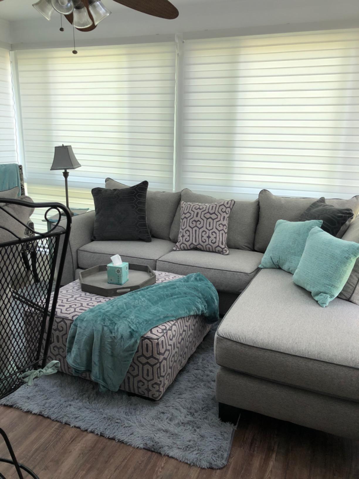 Yoolax Motorized Zebra Blinds Works with Alexa, Motorized Blinds with Remote Custom Size, Privacy Electric Zebra Shades for Windows (80% Shading White) customer photo 1