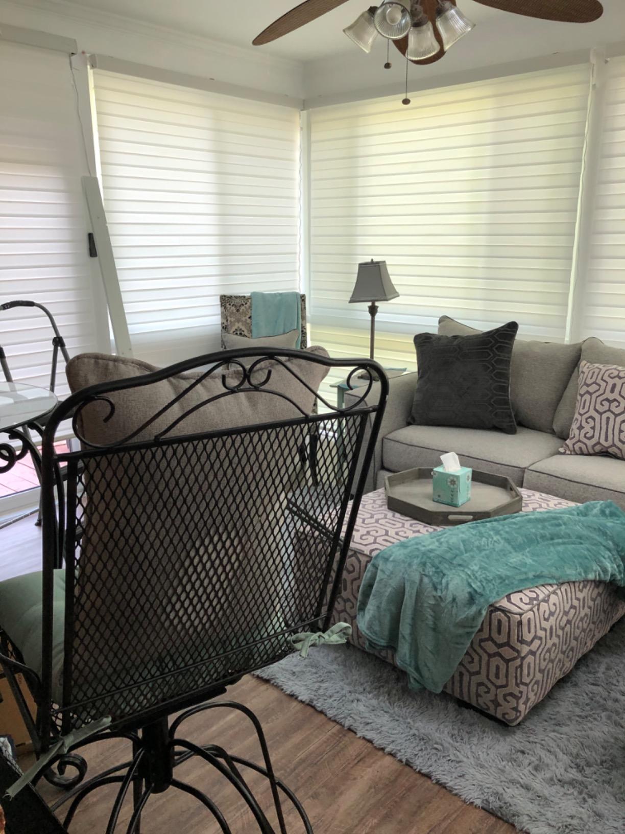 Yoolax Motorized Zebra Blinds Works with Alexa, Motorized Blinds with Remote Custom Size, Privacy Electric Zebra Shades for Windows (80% Shading White) customer photo 2