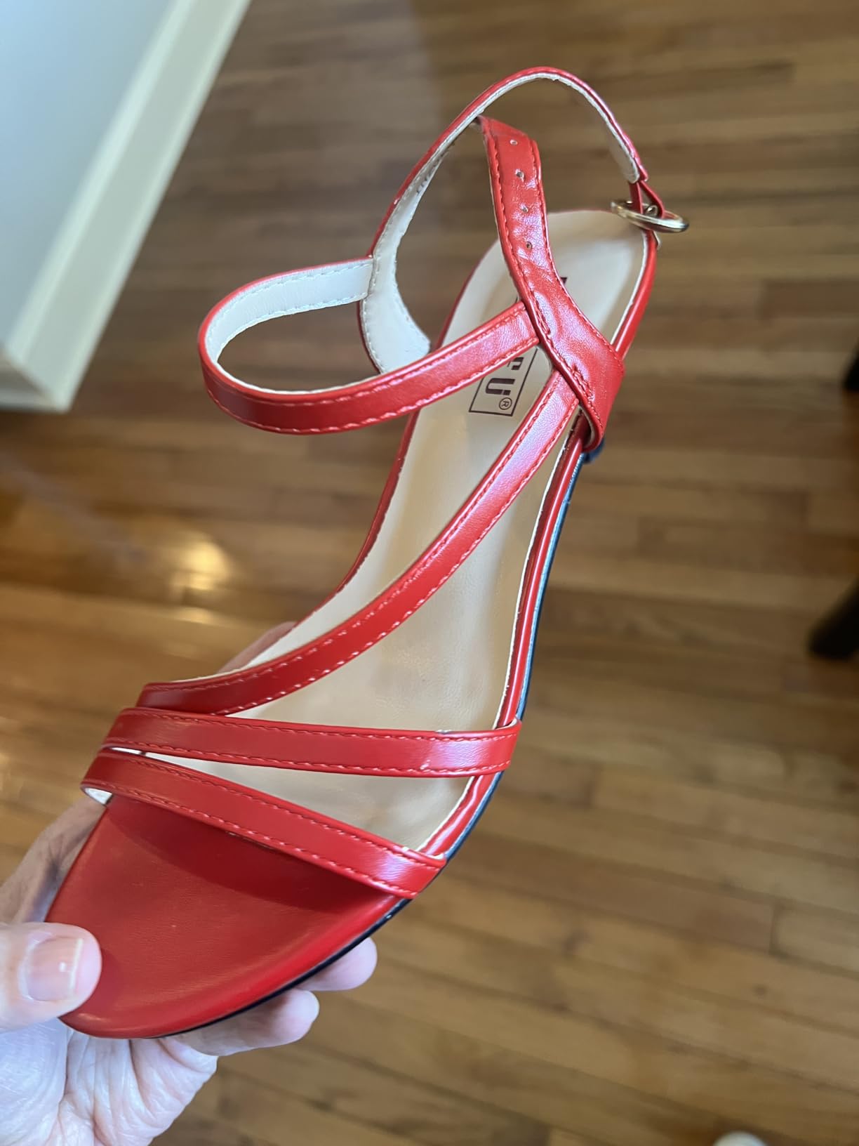 IDIFU Women's Dressy Strappy 2 Inch Low Kitten Heel Open Toe Sandals Dress Shoes for Woman Lady in Bridal Dance Evening customer photo 2