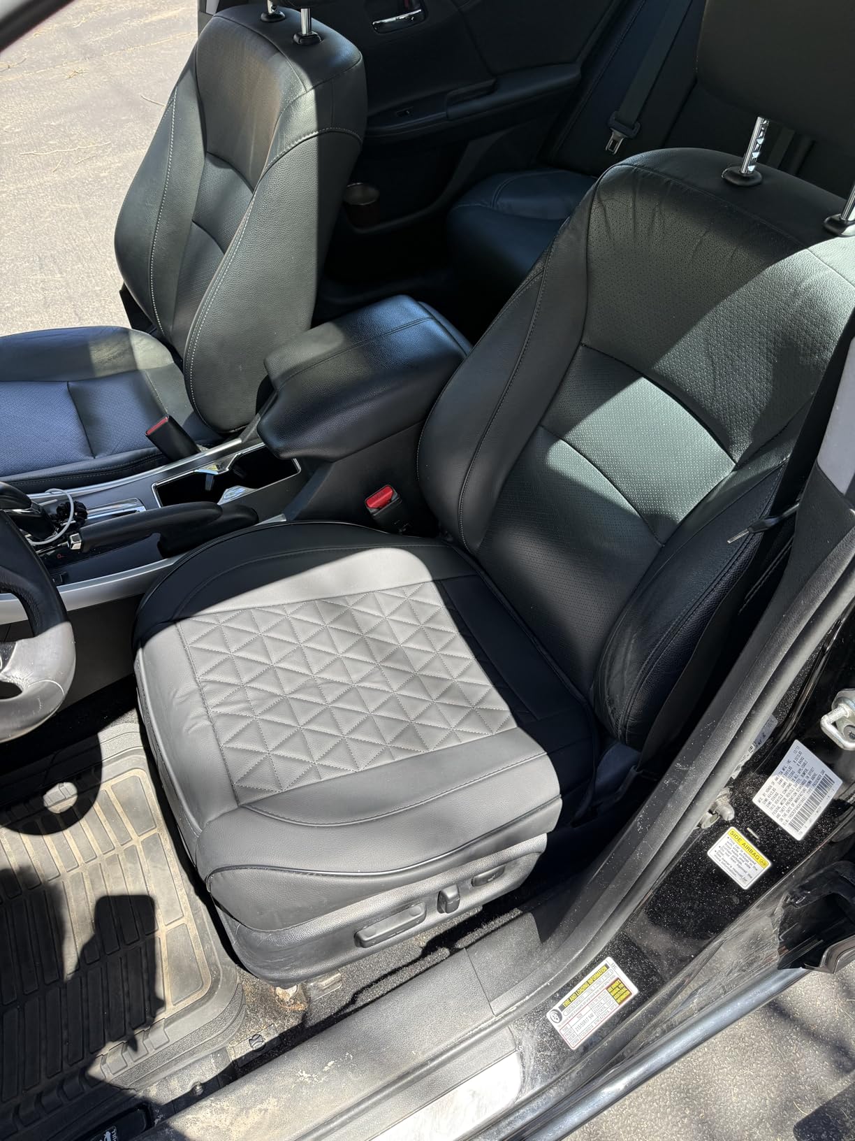Black Panther Luxury Faux Leather Car Seat Cover Front Bottom Seat Cushion Cover, Anti-Slip and Wrap Around The Bottom, Fits 95% of Vehicles - 1 Piece,Black customer photo 2