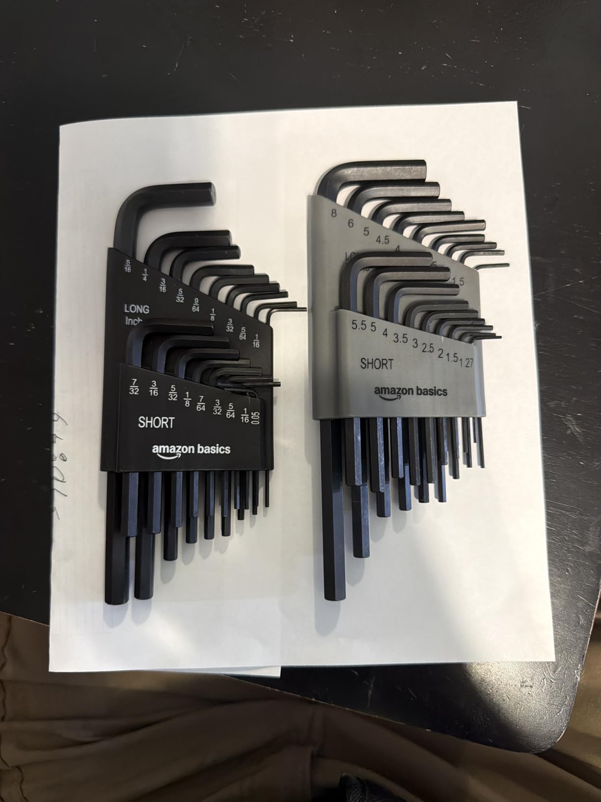 Amazon Basics 36-Piece Allen Wrench/Hex Key Set, SAE & Metric Sizes, Chrome Vanadium Steel with Long Arm, 2 Organized Storage Cases customer photo 1