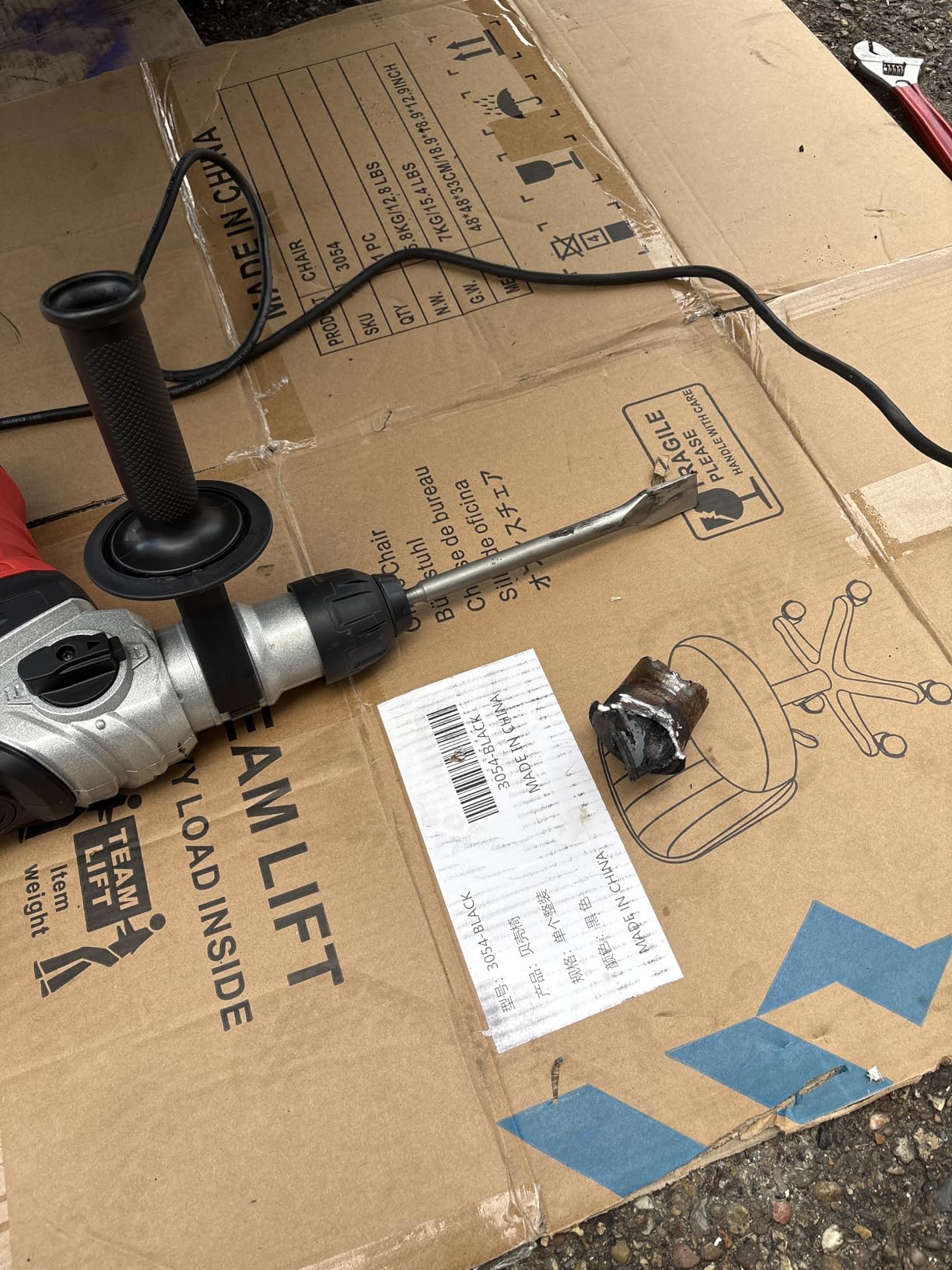 AOBEN Rotary Hammer Drill with Vibration Control and Safety Clutch, 13 Amp Heavy Duty 1-1/4 Inch SDS-Plus Demolition Hammer for Concrete - Including 3 Drill Bits, Flat/Point Chisels customer photo 1
