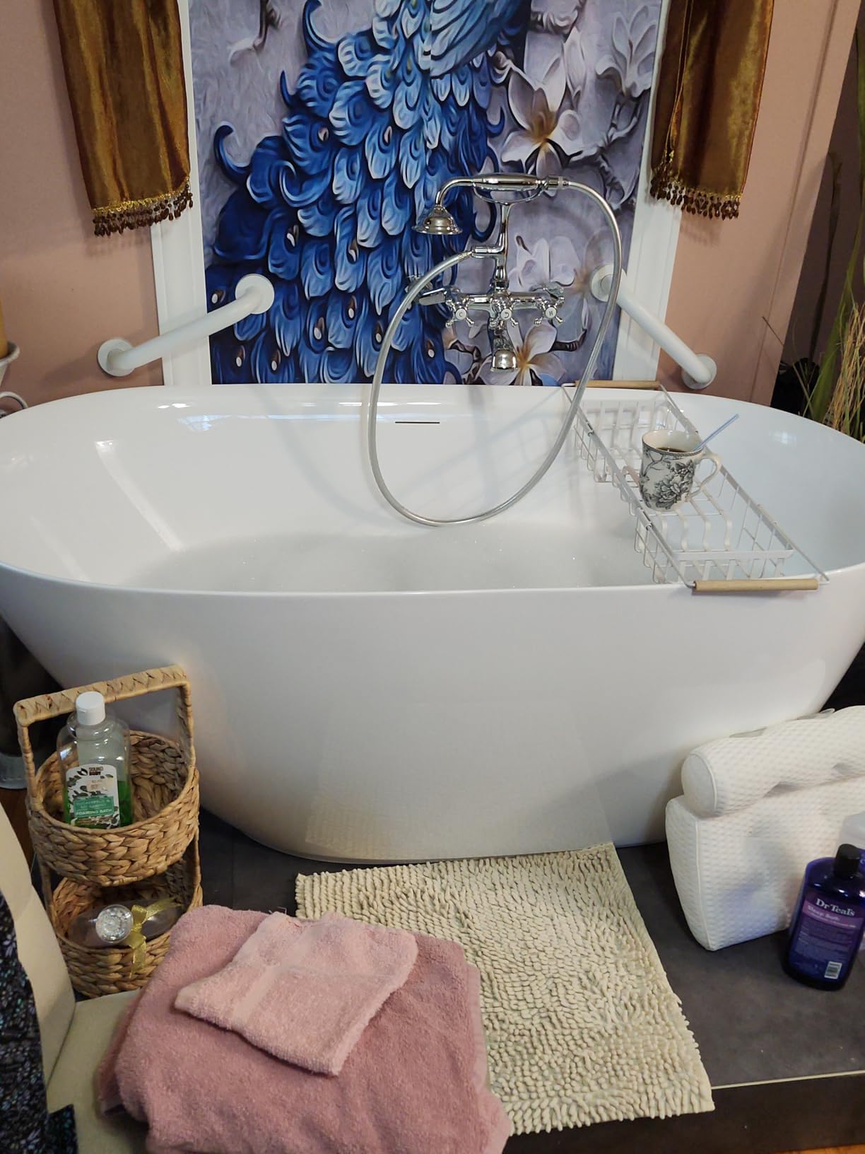 ANZZI Freestanding Bathtub 67 Inch Acrylic Flat Bottom Soaking Tub in Glossy White | Modern One Piece Design Center Drain High Capacity customer photo 1