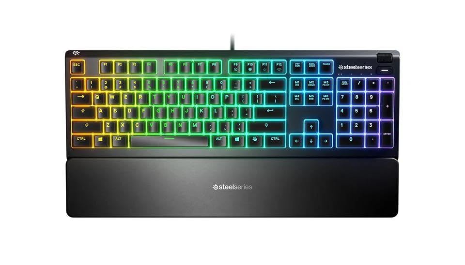 SteelSeries Apex 3 RGB Gaming Keyboard - 10-Zone RGB Illumination - IP32 Water Resistant - Premium Magnetic Wrist Rest (Whisper Quiet Gaming Switch) customer photo 1