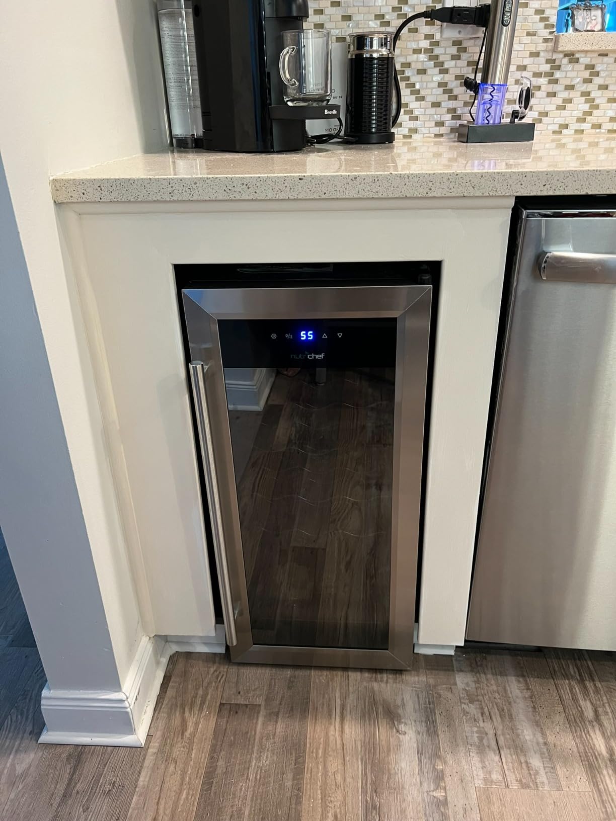 NutriChef 12 Bottle Stainless Steel Slim Wine Fridge customer photo 1