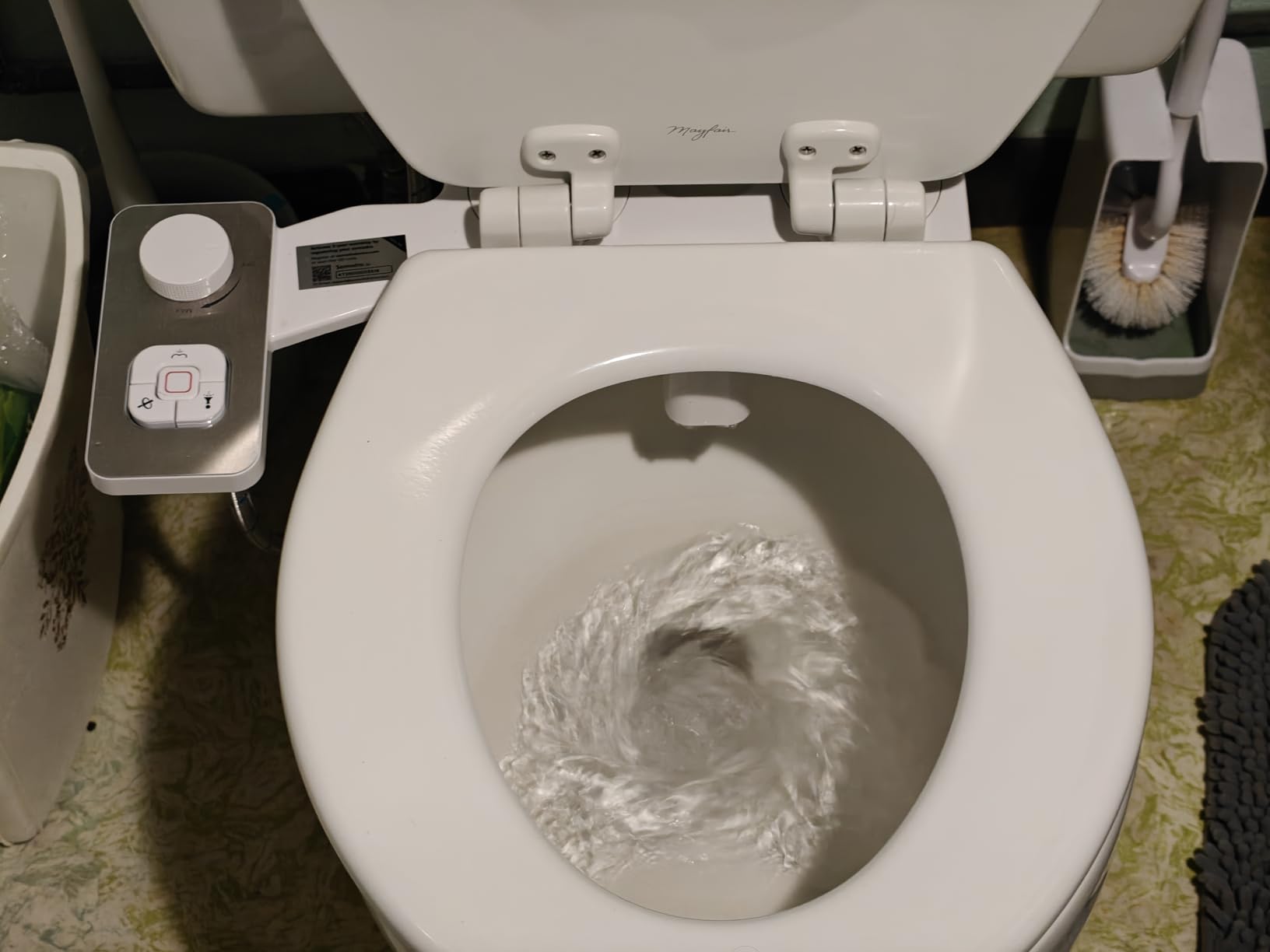 SAMODRA Bidet Attachment, Non-Electric Cold Water Bidet Toilet Seat Attachment with Pressure Controls, Retractable Self-Cleaning Dual Nozzles for Frontal & Rear Wash - Black customer photo 2