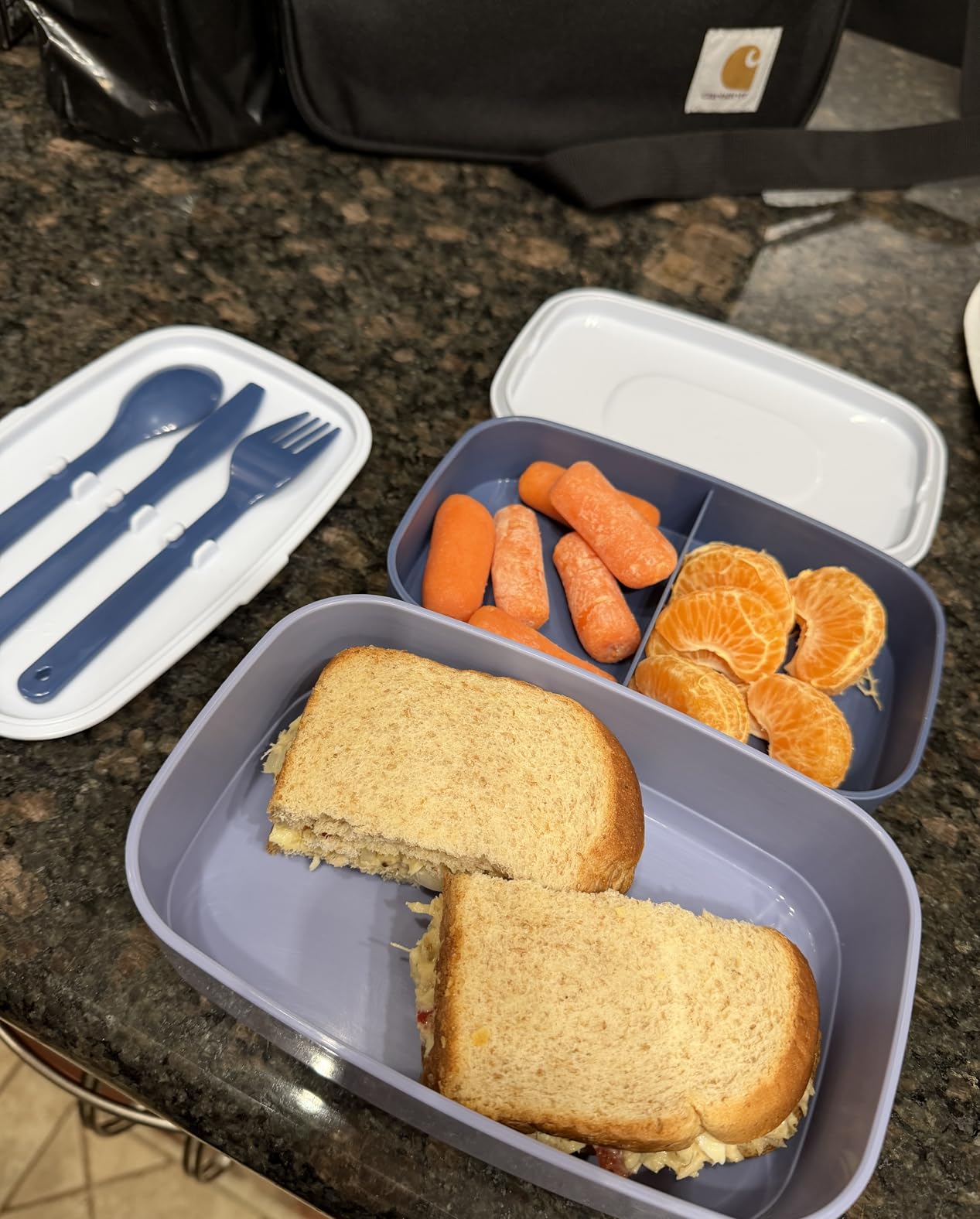 Bentgo Classic - Adult Bento Box, Stackable 3-Compartment Lunch Box with Removable Utensil Set and Sealing Strap, BPA-Free, Food Container Ideal for Meal Prep, Work, and On the Go (Khaki Green) customer photo 1