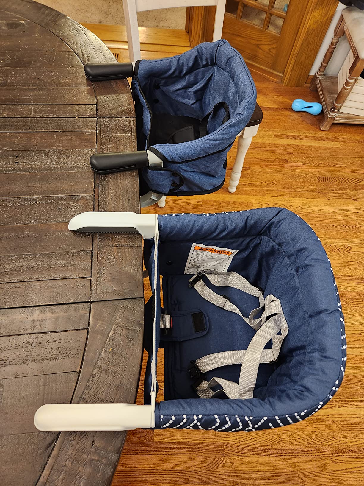 MTWML Hook On High Chair with Tray, Portable Baby High Chair that Attaches to Table, Clip On Fast Table Seat for Babies and Toddlers, Baby Feeding Seat for Dining Tables and Counter (Stripe-Black) customer photo 2