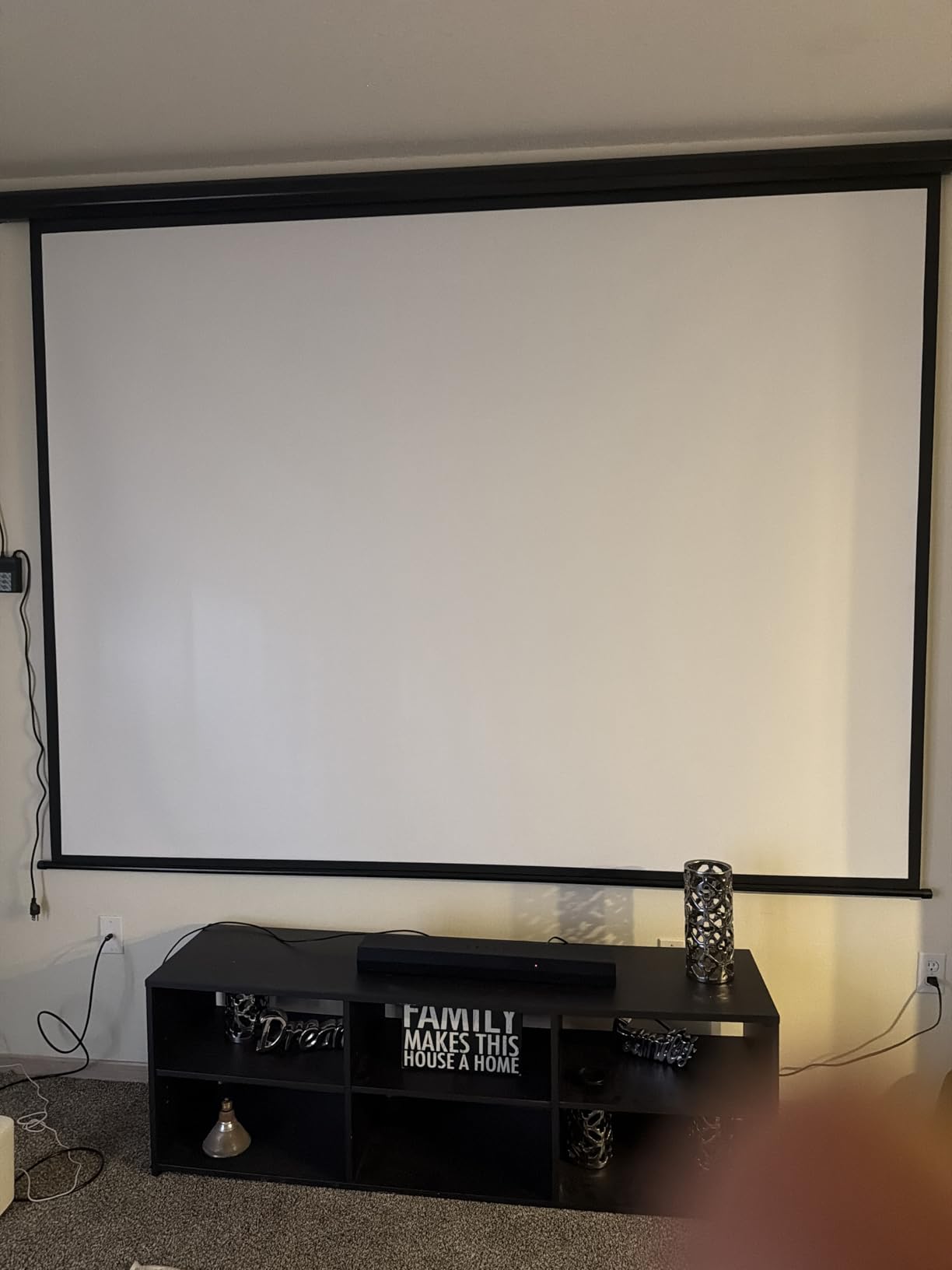 Motorized Projector Screen - Indoor and Outdoor Movies Screen Electric Projector Screen W/Remote Control (120 inch) customer photo 2