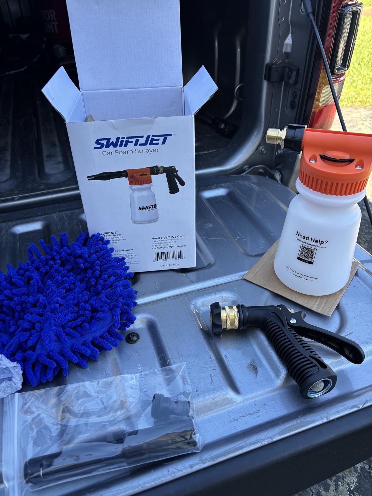 SwiftJet Car Wash Foam Gun + Microfiber Wash Mitt - Foam Cannon Works with Any Soap - Garden Hose Car Foam Sprayer - Car Wash Kit customer photo 1