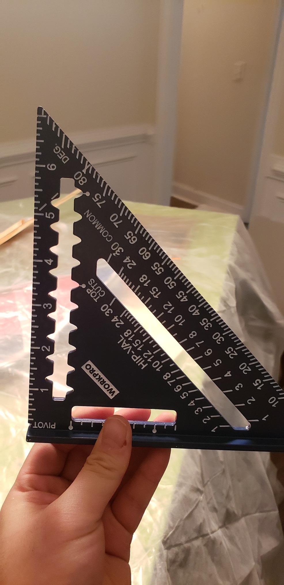 WORKPRO Aluminum Alloy Carpenter Square and Zinc-Alloy Square Ruler Set - 7 in. Rafter Layout Tool and 12 in. Combination Square Combo customer photo 2