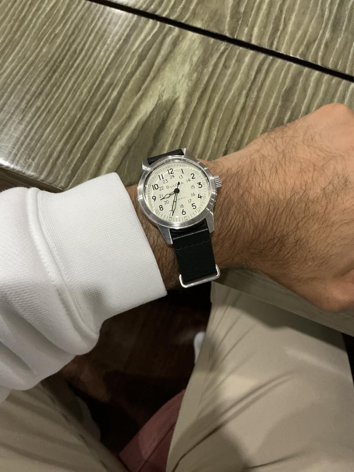 Bulova Men's Military Heritage Hack Automatic Watch with NATO Leather Strap customer photo 1