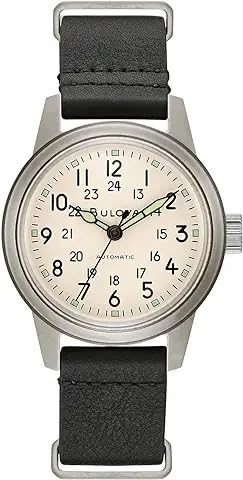 Bulova Men's Military Heritage Hack Automatic Watch with NATO Leather Strap customer photo 2